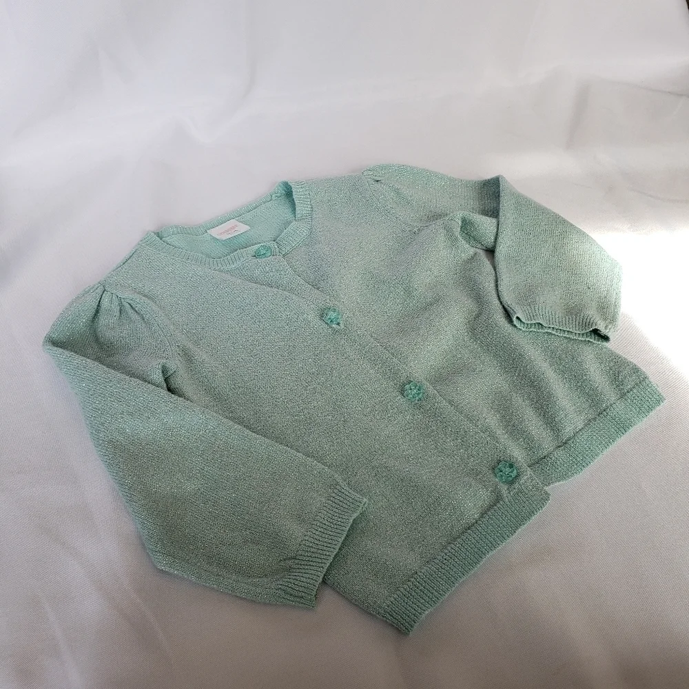 Gymboree Sparkle Pastel Green Cardigan Sweater Baby Girl Size 12-18 Months